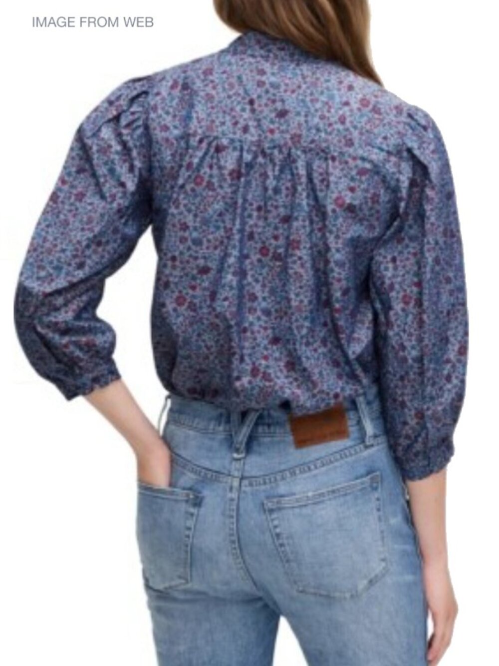J.Crew x Liberty London Tie-Neck Blouse in "Colombo Chambray" Size XS - Picture 9 of 10